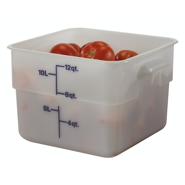 Cambro - Square Food Container, w/Handles, 12 Quart, 11-1/4x12-1/4x8-3/4, White